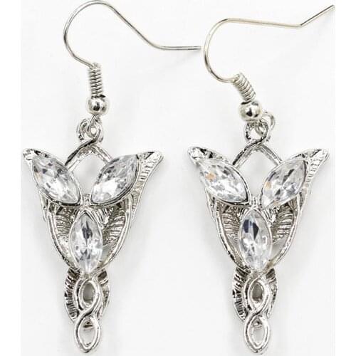 Womens Jewelry New Crystal elf hollow Pendant Earrings