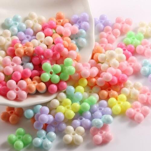 100pcs/lot Mixed Color Acrylic Beads 10*10*4mm Round Loose Spacer Beads For Jewelry Making Handmade Diy Charms Bracelet Necklace