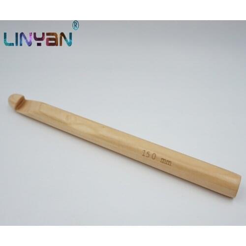 15mm Carbonize all bamboo crochet hooks knitting needles Single hand sewing needles Sweater hand knitting tools comfortable ZL50