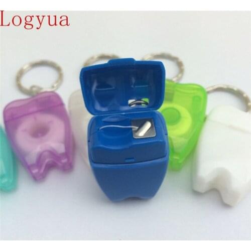 20 X Dental Lab Molar 15 meter line Tool Keychain Dentist Key Rings Auto Car Keychains Mix Colors