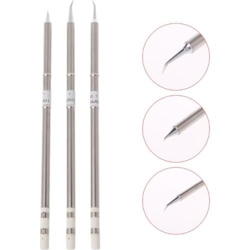 3 Pcs T12-J02 T12-JL02 T12-JS02 Iron Tips For Hakko Soldering Station FX-951 952