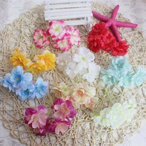 4Flower Heads/PCS,36PCS,Small Hydrangea Artificial Silk Fake Flowers Head For DIY Bouquet Accessories,garland,Wedding Decoration