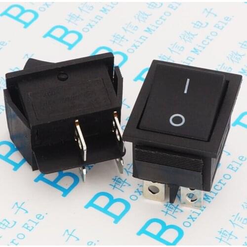 5PCS KCD4-4P 25 * 31 black 4pin two gear boat switch 31X25MM power switch