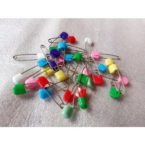 50pcs Baby Diaper Pins Colorful Multipurpose Plastic Safety Head baby safety pins iron pins needles