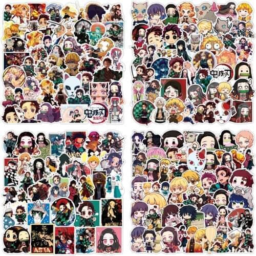 50 pcs/set Japanese Anime Demon Slayer Waterproof PVC Stickers Scrapbooking Diy Bullet Journal Diary Stationery Sticker
