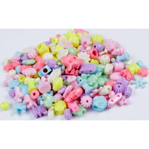 50Pcs/Lot Colorful Random Mixed Color Acrylic Star Heart Flower Beads Children Beads for Jewelry Making DIY Handmade Bracelets