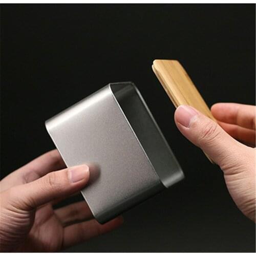 1pcs High-End Wood Grain Container Aluminum Herb Stash Metal Sealed Can Tea Jar Storage Containers