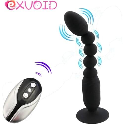 EXVOID Remote Control Anal Plug Women Bead Butt Plug Male prostate Massager Vibrator Sex Toys For Men Suction Cup Dildo Vibrator