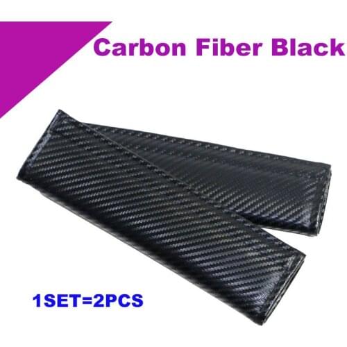 2pcs Carbon Fiber Black Safety Seat Belt Seatbelt Cover Case Pads Car Interior Accessories for BMW VW MAZDA VOLVO NISSAN audi
