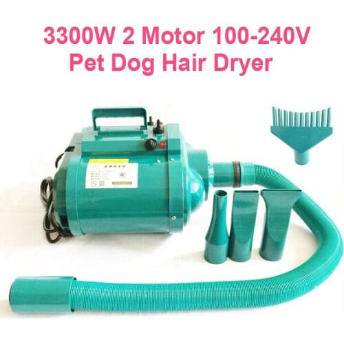 3300W Dual Voltage 100-240v Pet Dog Hair Dryer Pet Blower Low Noise 2 Motor Stepless Wind Speed Eu Au Us Uk Plug Custom