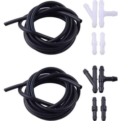 Car Windscreen Wiper Washer Jet Tube Pipe Hose Connector T Y Straight for Nozzle Pump Black
