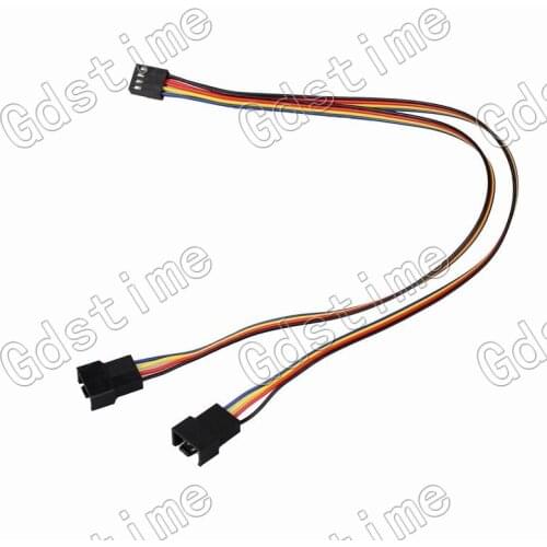 Gdstime 100 pcs 2510-4p Female to dual 4pin male cable wire 30cm for CPU PC Case Fan Y-Splitter Adapter Cable 30mm