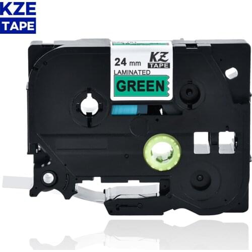 24mm Tze751 Black on Green Laminated Label Tape Cassette Cartridge label ribbon tze tape Tze-751 tze 751 tze751 for P-touch PT