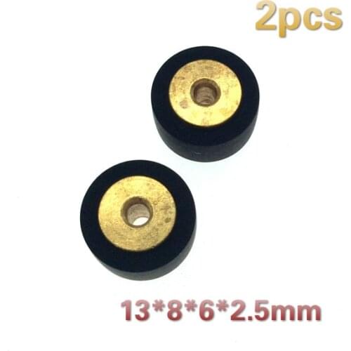 Copper 13*8*6*2.5mm retractor wheel belt pulley rubber audio pressure recorder cassette deck pinch roller tape Stereo player