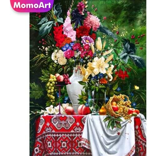 MomoArt Diamond Painting Lily Cross Stitch Kits Diamond Mosaic Flower Full Drill Square Embroidery Picture Rhinestone Home Decor