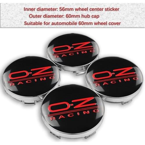 4PCS 56+60mm OZ Racing Car Wheel Center Hub Caps Emblem Badge Sticker Decal Wheel Dust-proof Covers Car Styling Accessories