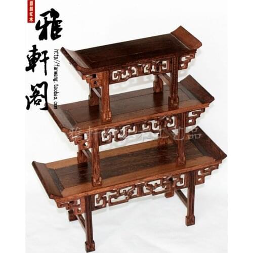 Nature wood pedestal traditional asian design rock vase teapot rectangle stand