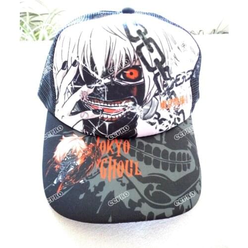 New Style Anime Tokyo Ghoul Kaneki Ken Outdoor Cap with Colorful Printings for Sun/Mesh Daily Hat Type 1