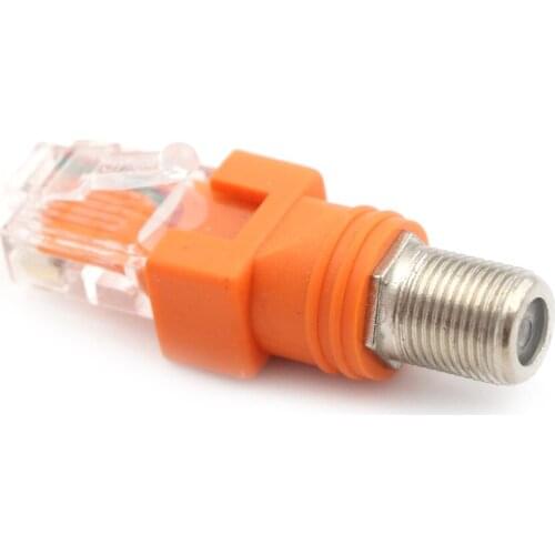 One Or 2pcs F-Type Connector RF Female To RJ45 Male Coaxial Barrel Coupler Adapter Coax Adapter, RJ45 To RF Connector