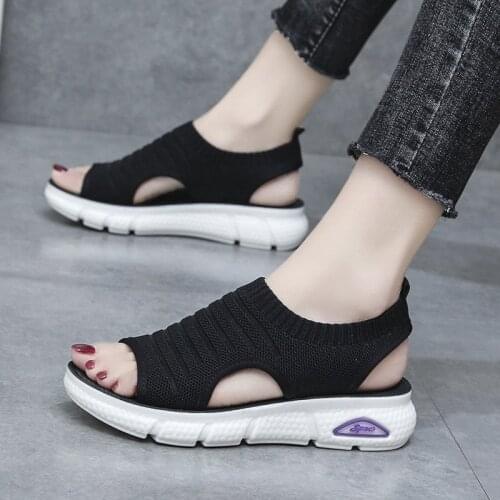 Women Sandals Female Shoes Woman Summer Wedge Comfortable Sandals Ladies Slip-On Flat Sandals Women Sandalias Plus Size 35-41