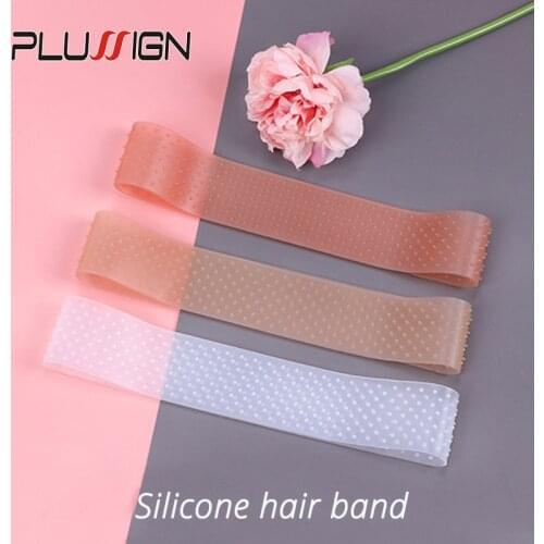 Plussign New 5Pcs/Lot Silicone Wig Grip Band Transparent Dark Brown Wig Grip Headband For Women Soft Non-Slip Wig Hold Fixed Too