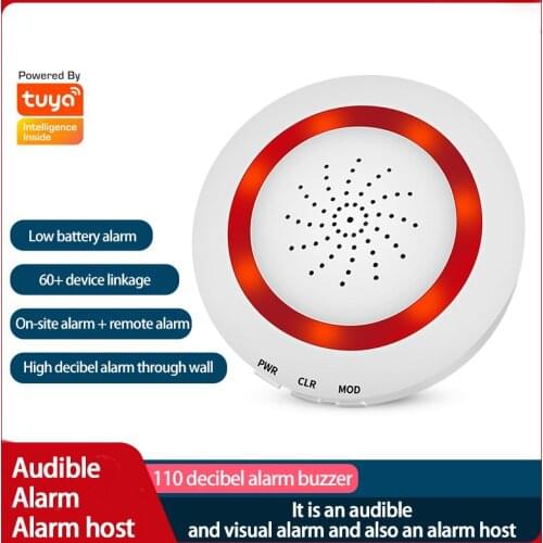 Tuya Smart Alarm Wifi Wireless Linkage Smart Sound and Light Alarm Tuya Detection Siren Alarm 4 Levels of Volume Selection