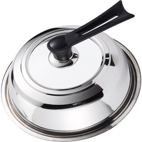 Visible glass stainless steel frying pan stir-frying cap large pot lid wok thicken deepen high pot cover cookware oil proofing
