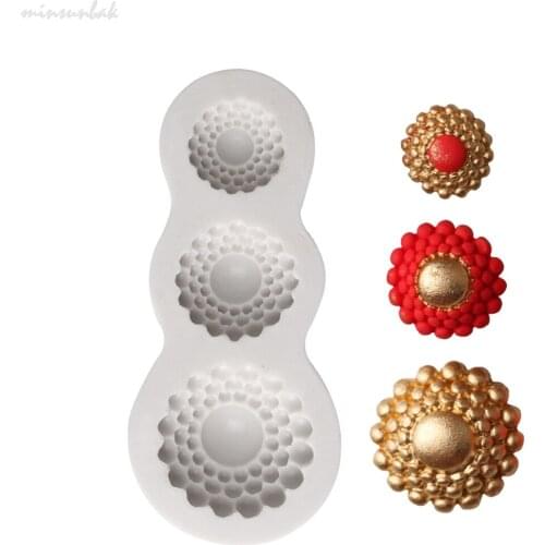 Minsunbak Vintage Gemstone Pattern Chocolate Mold Fondant Cake Silicone Mold Sugarcraft Kitchen accessories