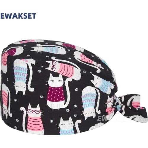 Doctors Nurse Surgicals Cap With Sweatband Adjustable Working Nursing Hat Beauty Bouffant Head Scarf Dentist Clinic Scrubs Caps