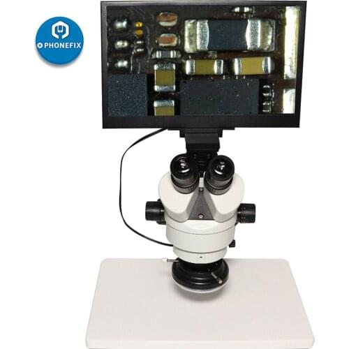 Integrated Trinocular Microscope Stereo Video Microscope HDMI Digital Camera with Display Screen for Phone PCB Soldering