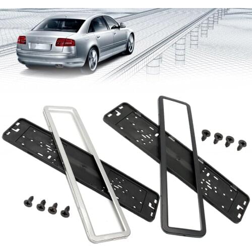 X-1 set of stainless steel European German Russian 8K car license plate frame number plate frame