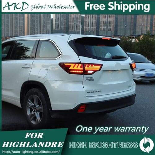 For Car Toyota Highlander Kluger 2015-2020 Tail Lamp Led Fog Lights DRL Day Running Light Tuning Car Accessories Tail Lights
