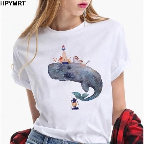 Womens Clothing 2020 Summer T Shirt Women Casual Fun fish Tops Tees Short Sleeve O-neck Harajuku Female fashion Ladies T-Shirt