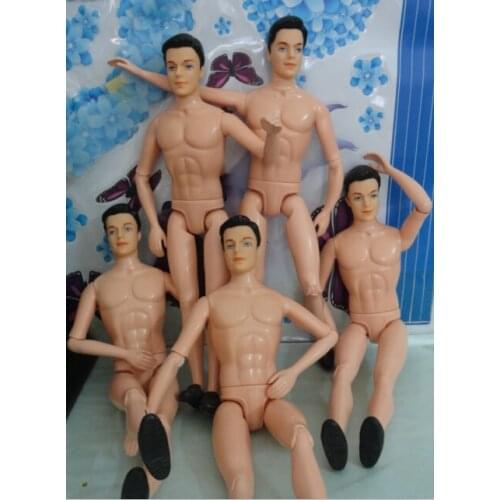 10Pcs/lot Wholesale Popular Boyfriend Prince Ken Male Doll Body Rotational Joints Man Body Dolls DIY Naked Body With Head&Shoes