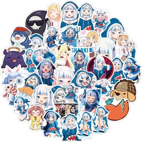 50pcs/set Hololive vtuber Stickers Water Bottles Outdoor Stickers Nature Stickers Decals Waterproof Vinyl Stickers Skateboard