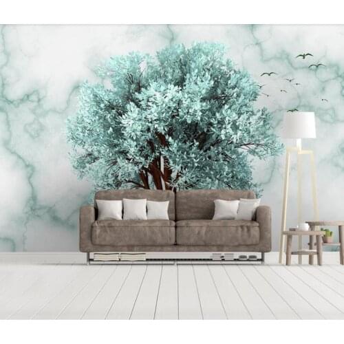 Small fresh creative abstract tree stone background background 3d TV background wall decoration wallpaper murals