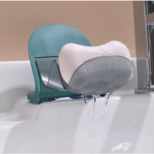 W Shape Soap Holder with Suction Cup Drain Design Soap Box Punch-free Toilet Bath Soap Storage for Bathroom Kitchen C1