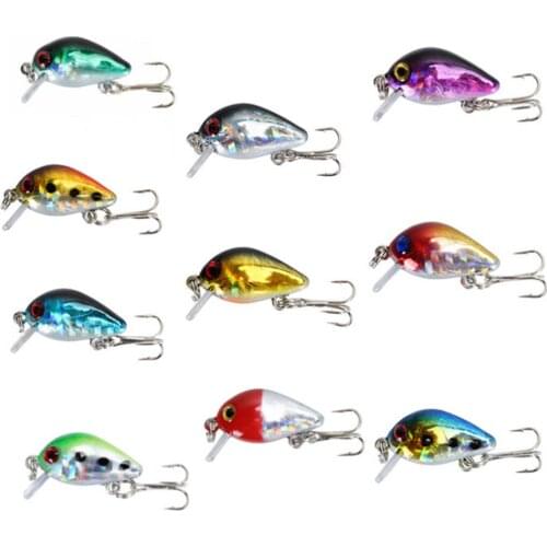 FISHINAPOT 1PCS 3cm 1.7g Swim Fishing Lure Colorful Wobbler Japan Artificial Hard Baits Diving Mini Fishing Crankbait Pesca