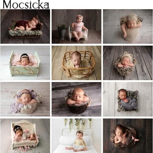 Wood Floor Newborn Children Portrait Photography Backdrop Rustic Wooden Texture Photo Booth Background Props photocall studio