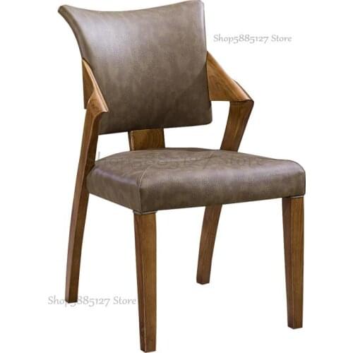 Customized Western Restaurant Pu Soft Surface Leather Solid Wood Dining Chair Milk Tea Shop Dessert Shop Table And Chair Creativ