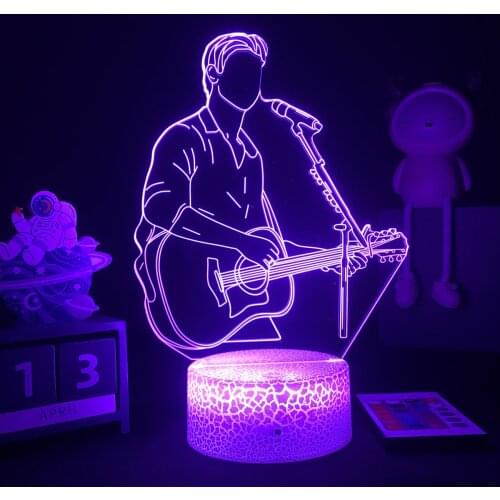 Canada Singer Shawn Mendes 3D LED Lamp Color Changing Nightlight for Fans Gift Desk Lamp Bedroom Decor Drop shipping