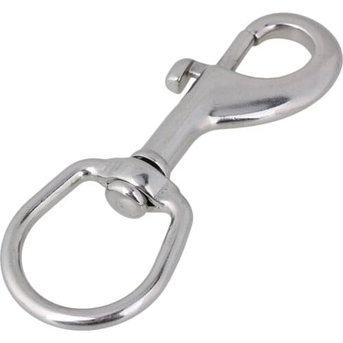 304 Stainless Steel Swivel-Eye Bolt Snap Hook Hooks safety Buckle Round for key chains pet chain camping climbing tie downs