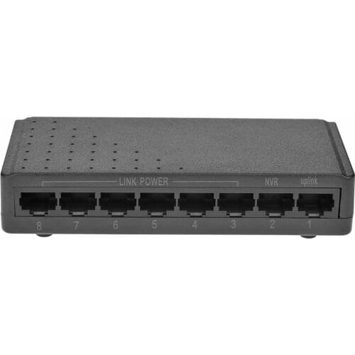 8 Ports PoE Switch 6+2 POE 10/100M Ethernet Power Over without Power Adapter for Cameras Security Monitor