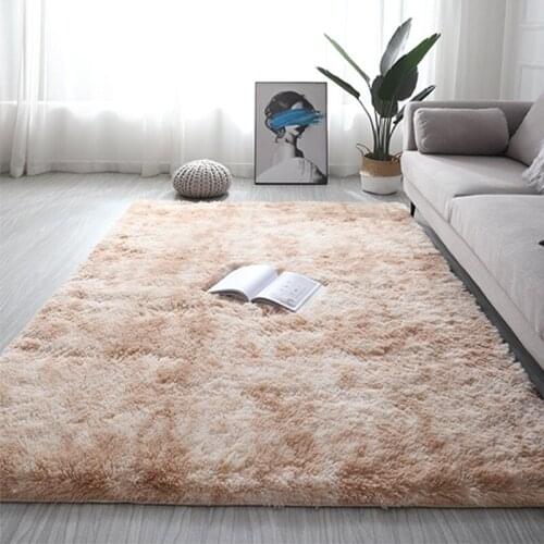 Nordic ins rug Tie Dyeing Carpets For Living Room Sofa Coffee Table Plush Rug Children crawling mat Gradient carpet bedroom rug