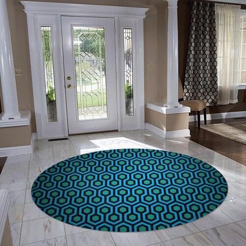 Blue Patterned Round Rug, 2021 New Summer Season Carpets, Area Rug,Game Carpet, kids Room Rug Modern Rug,Fashion Rugs,gzm1250