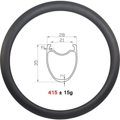 LIENGU 415g 255TG V Brake 700C 35mm x 28mm Tubeless Clincher Road Bike Carbon Rim 21mm Inner Width Vbrake Bicycle Wheel UD Matte