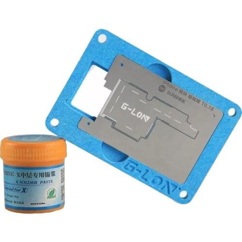 Logic Board Planting Tin Fixture With Solder Paste BGA Stencil for iPhone X Motherboard BGA Reballing Stencil Repair Tools