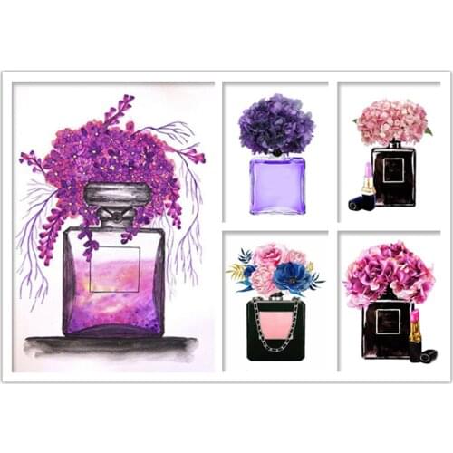Fashion woman art perfume flower diy 5D Diamond Painting kits Full Square diamond Mosaic Diamond Embroidery Decoration gift