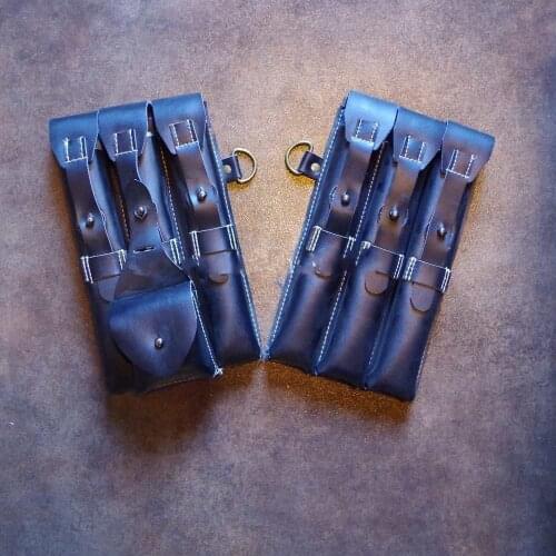 GERMAN ARMY WWII WW2 LEATHER \MP 38/40 LEATHER AMMO POUCH BLACK