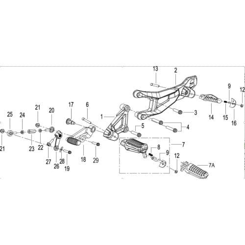 Footrest support bracket page of Benelli TNT135 TNT125